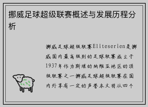 挪威足球超级联赛概述与发展历程分析